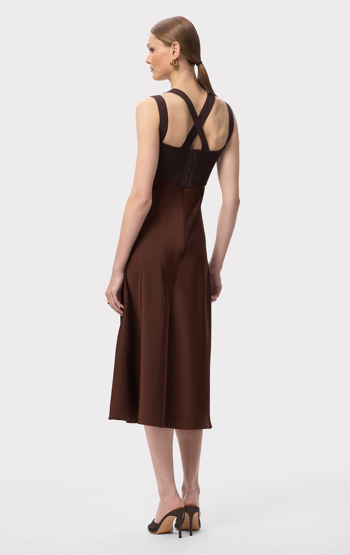 Hérve Léger THE ELODIE DRESS WALNUT