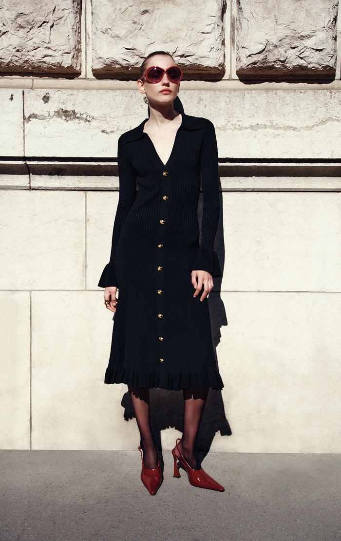 hérve léger THE HALLIE DRESS BLACK