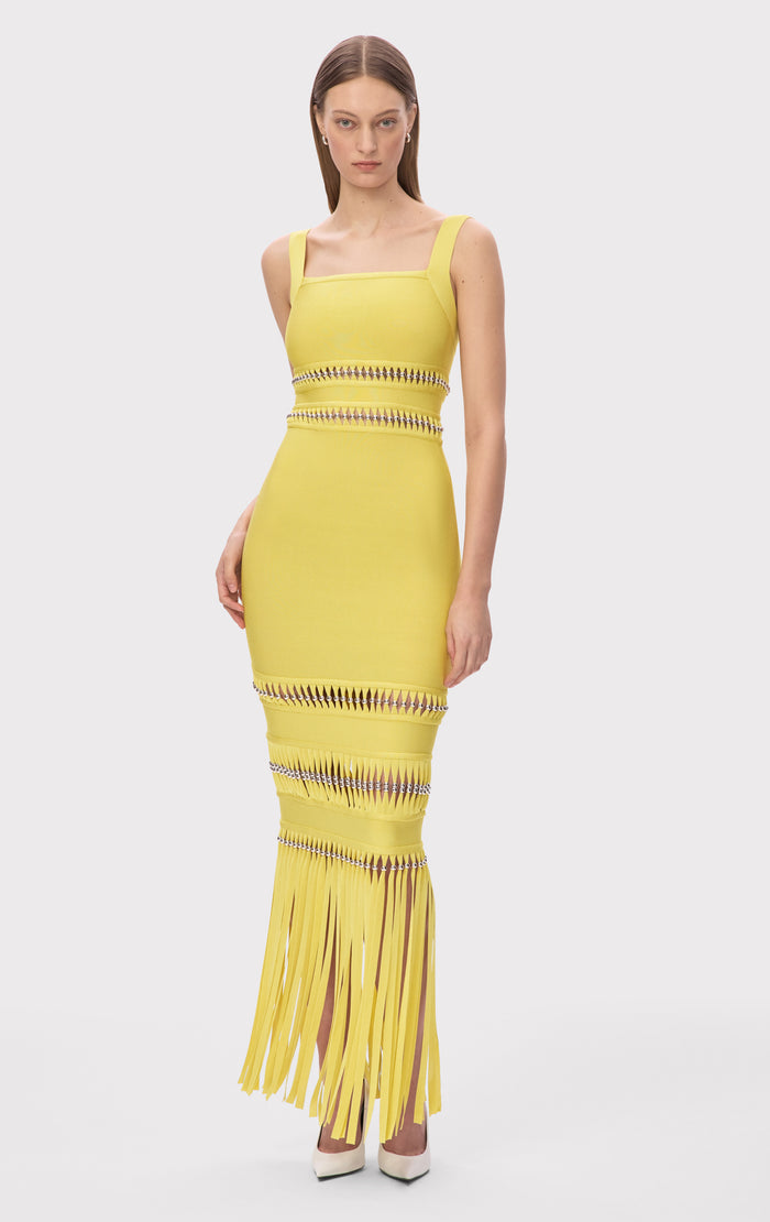 Hérve Léger THE INES GOWN CITRON
