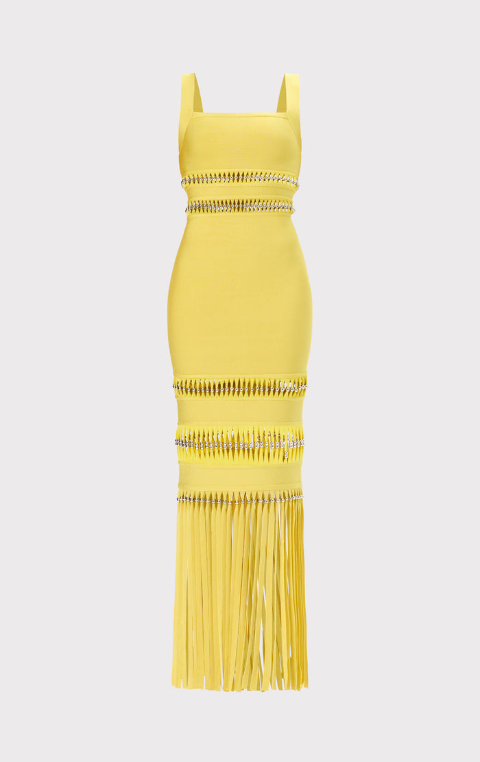 Hérve Léger THE INES GOWN CITRON