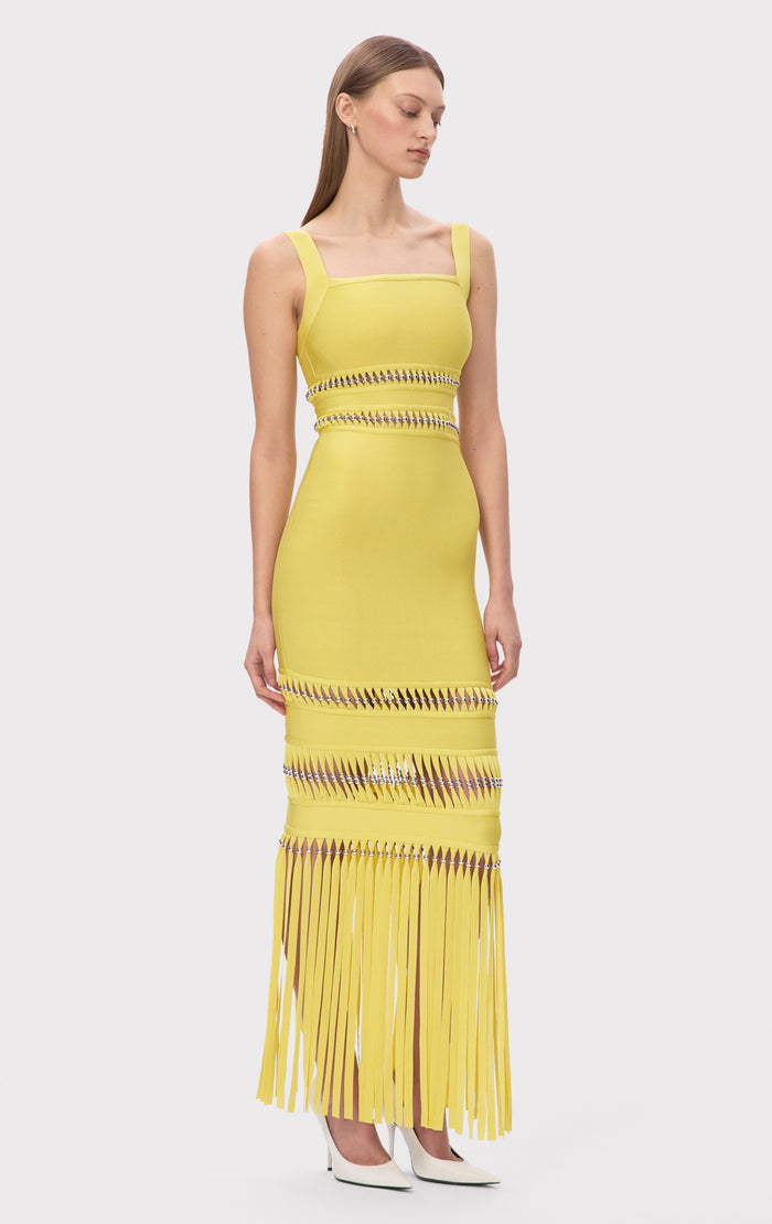 Hérve Léger THE INES GOWN CITRON