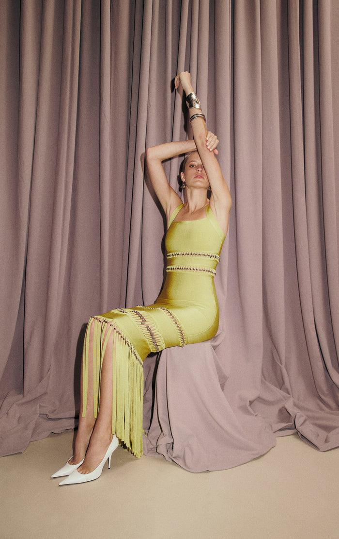 hérve léger THE INES GOWN CITRON