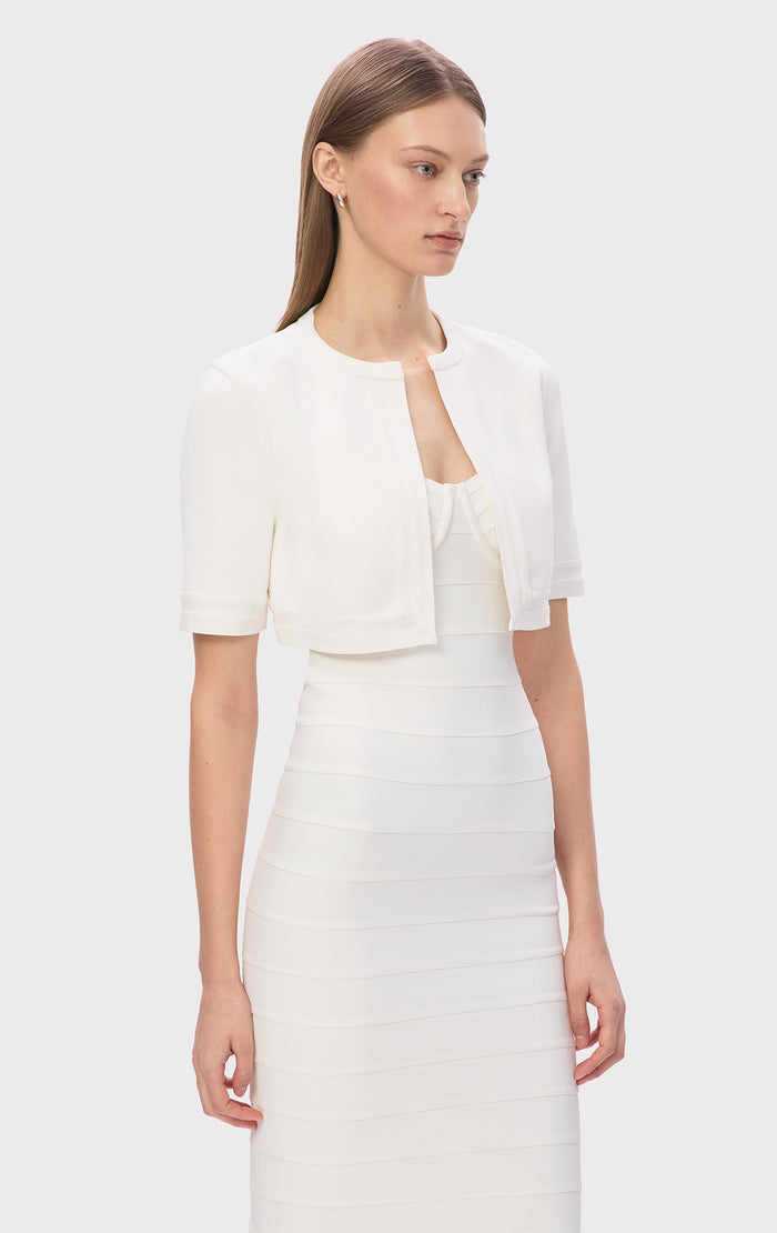 Hérve Léger THE MARIE BOLERO ALABASTER