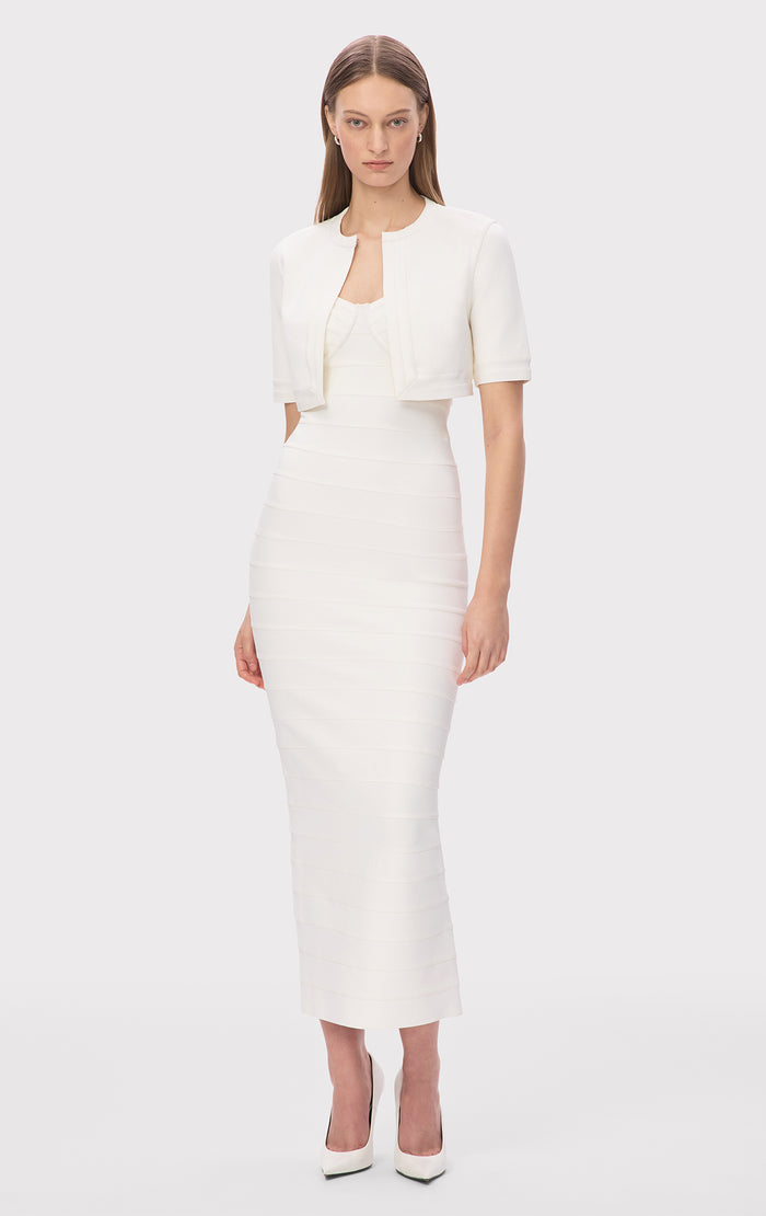 Hérve Léger THE MARIE BOLERO ALABASTER