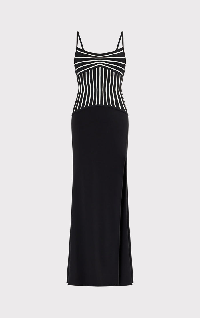 Hérve Léger THE OPHELIA GOWN BLK ALAB CMB