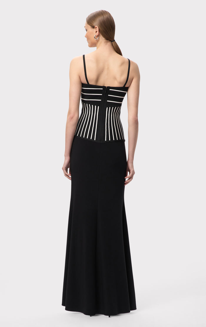 Hérve Léger THE OPHELIA GOWN BLK ALAB CMB