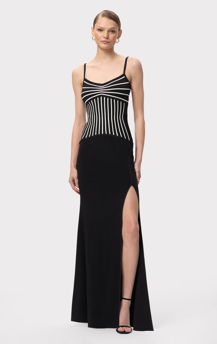 hérve léger THE OPHELIA GOWN BLK ALAB CMB