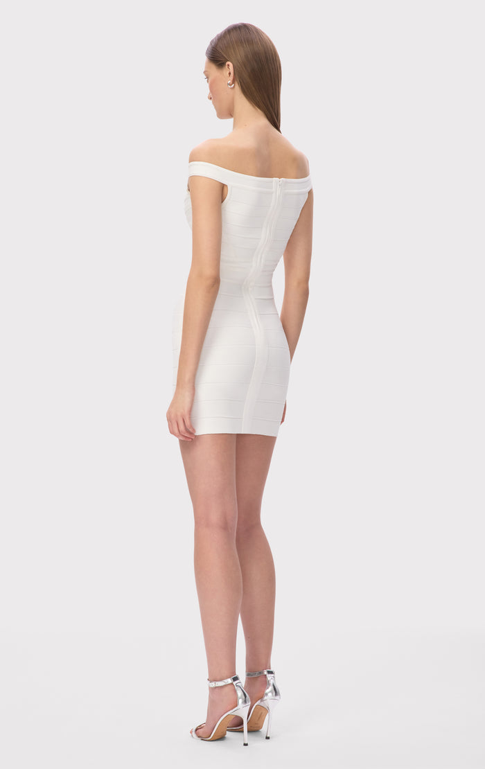 Hérve Léger THE RACHEL DRESS ALABASTER