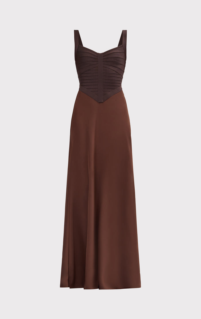Hérve Léger THE SAMANTHA GOWN WALNUT