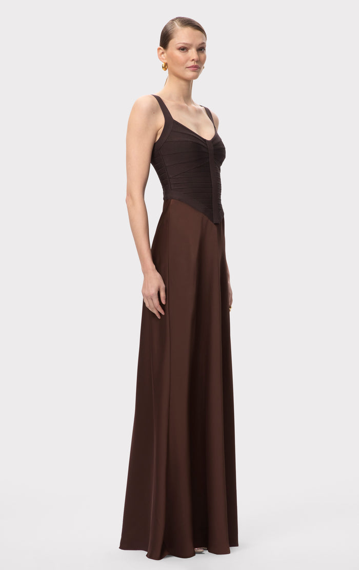 Hérve Léger THE SAMANTHA GOWN WALNUT