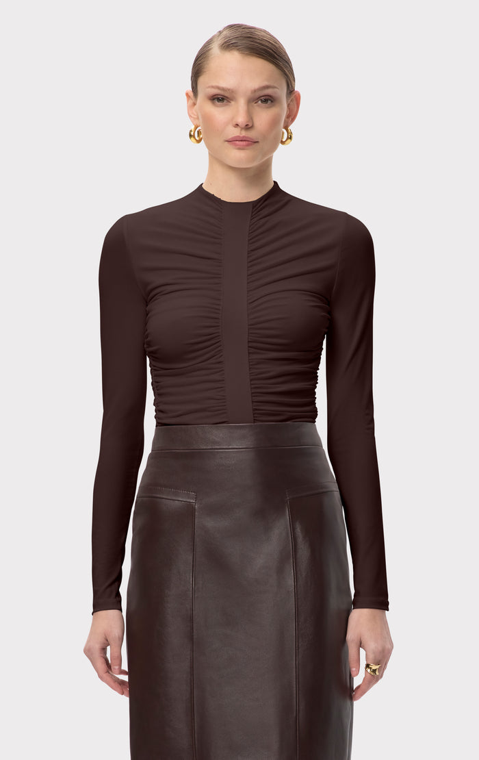 hérve léger THE VERONICA TOP WALNUT