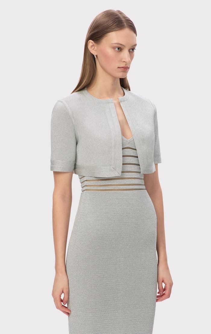 Hérve Léger THE METALLIC MARIE BOLERO METALLIC SILVER