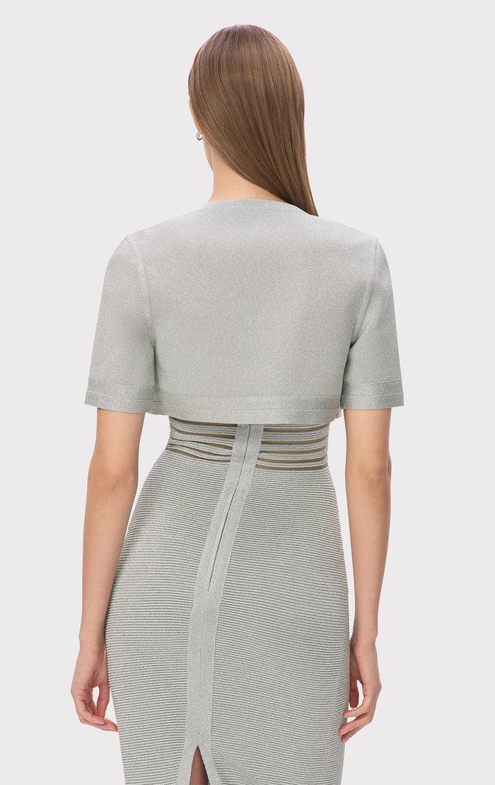 Hérve Léger THE METALLIC MARIE BOLERO METALLIC SILVER