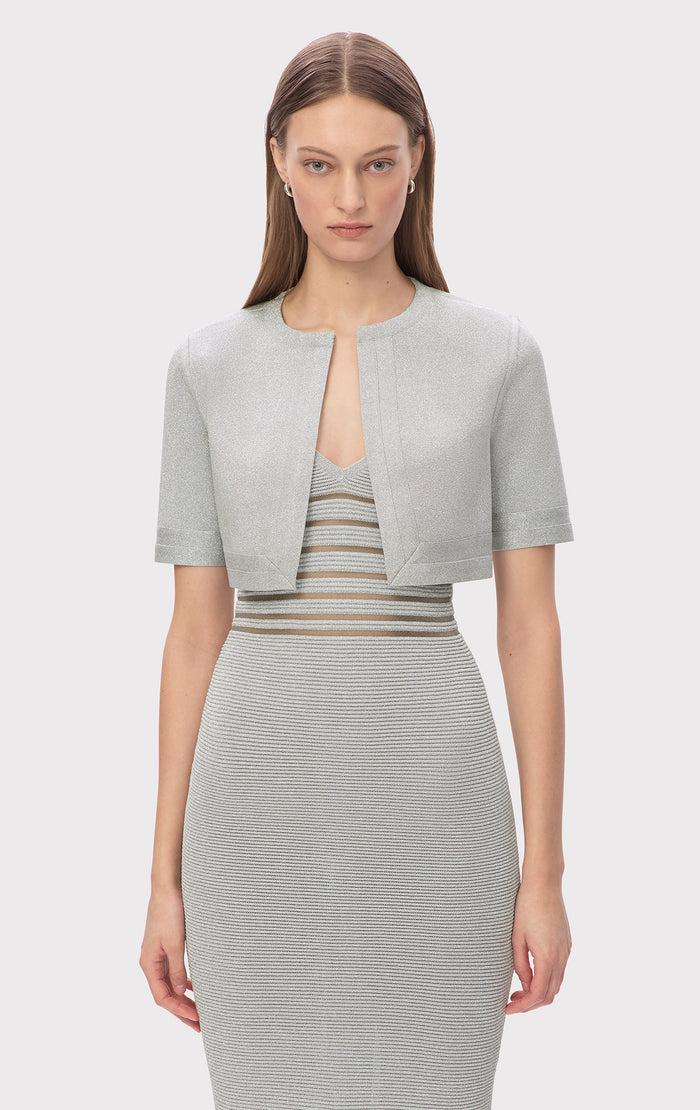 hérve léger THE METALLIC MARIE BOLERO METALLIC SILVER