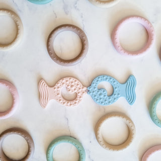 Hevea Fish Teether & Kawan Teether Ring In Natural Rubber Two-Pack