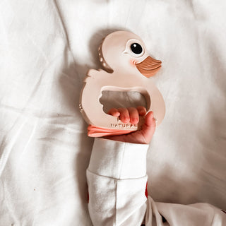 Hevea Kawan Duck Teether In Natural Rubber