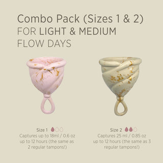 Hevea LOOP Menstrual Cup Combo - Sizes 1 & 2 - Sizes 1 & 2