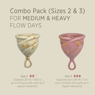 Hevea LOOP Menstrual Cup Combo - Sizes 2 & 3