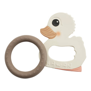 Hevea Kawan Duck & Ring Teethers In Natural Rubber Gift Set