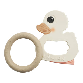 Hevea Kawan Duck & Ring Teethers In Natural Rubber Gift Set