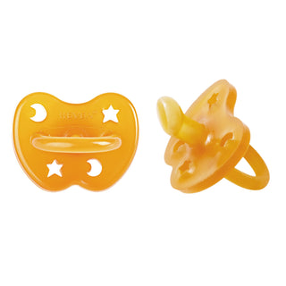 Hevea Natural Rubber Pacifier ORTHODONTIC Newborn 0+ Months Two-Pack - Orthodontic 0-3 Months