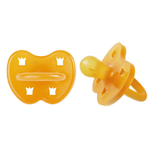 Hevea Natural Rubber Pacifier ROUND Newborn 0+ Months Two-Pack - Round 0-3 Months
