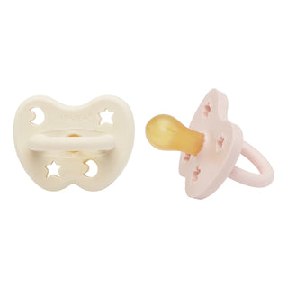 Hevea Natural Rubber Pacifier ROUND Newborn 0+ Months Two-Pack - Round 0-3 Months