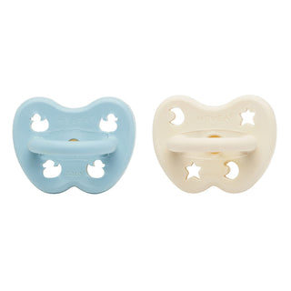 hevea Natural Rubber Pacifier ROUND Newborn 0+ Months Two-Pack - Round 0-3 months
