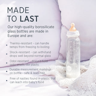 Hevea Standard Neck Baby Glass Bottle 240ml/8oz Single-Pack - 240ml/8oz