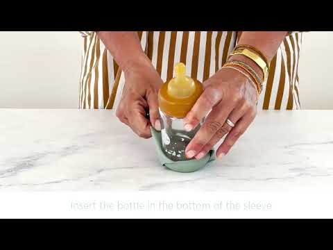 Hevea Wide Neck Baby Glass Bottle With Sleeve 250ml/8.5oz Single-Pack - 250ml/8.5oz