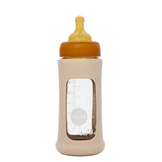 Hevea Wide Neck Baby Glass Bottle With Sleeve 250ml/8.5oz Single-Pack - 250ml/8.5oz