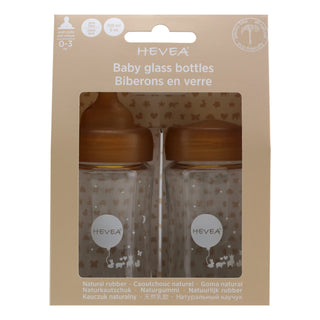hevea Wide Neck Baby Glass Bottles 150ml/5oz Two-Pack - 150ml/5oz