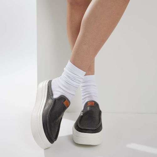 Hey Dude Austin Lift Leather Women Black