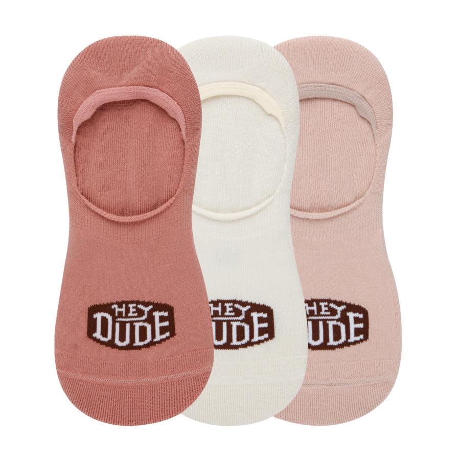 hey dude HEYDUDE No Show Sock 3 Pack Ash