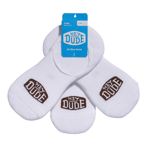 Hey Dude HEYDUDE No Show Sock 3 Pack White