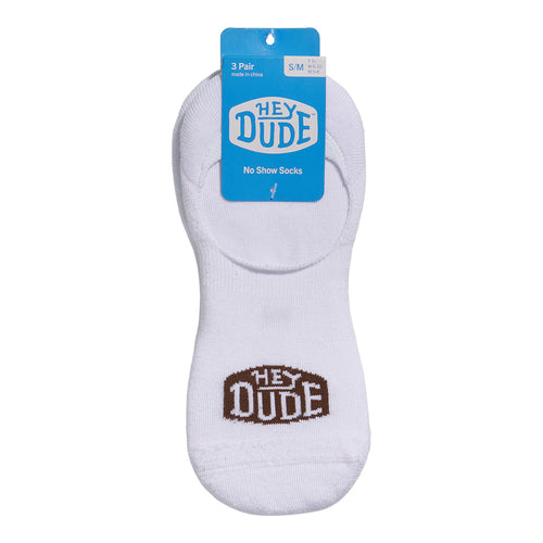 Hey Dude HEYDUDE No Show Sock 3 Pack White
