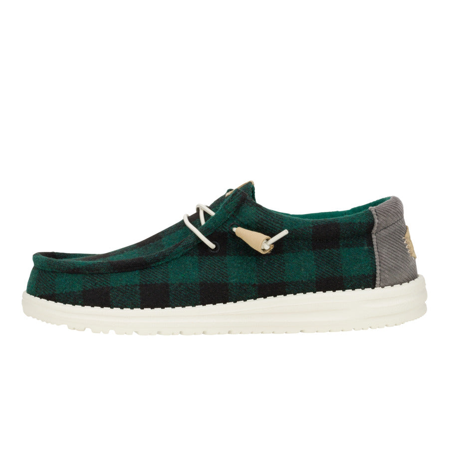 hey dude Wally Buffalo Plaid Hunter Green