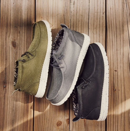 Hey Dude Wally Mid Canvas Black/White