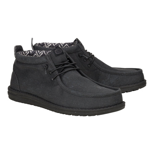 Hey Dude Wally Mid Stretch Canvas Black/Black