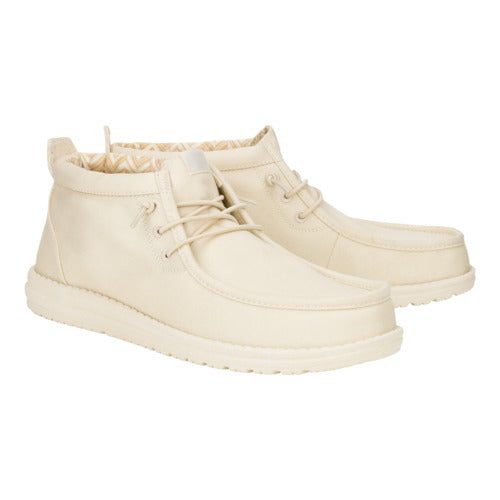 Hey Dude Wally Mid Stretch Canvas Bone White