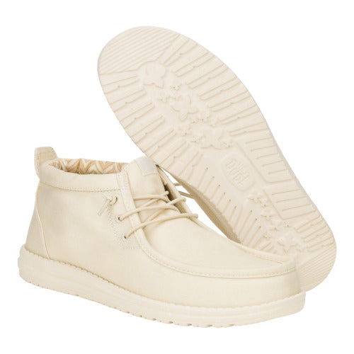 Hey Dude Wally Mid Stretch Canvas Bone White