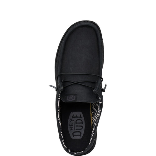 Hey Dude Wally Slip Stretch Canvas Black/Black