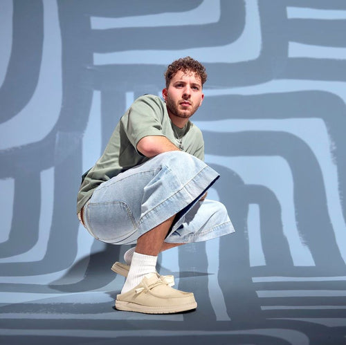 Hey Dude Wally Slip Stretch Canvas Bone White