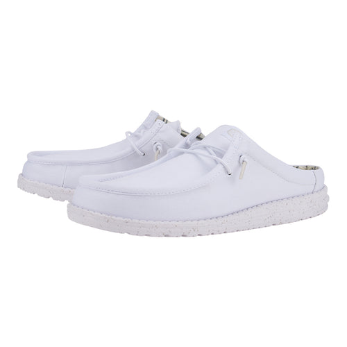 Hey Dude Wally Slip Stretch Canvas White/White