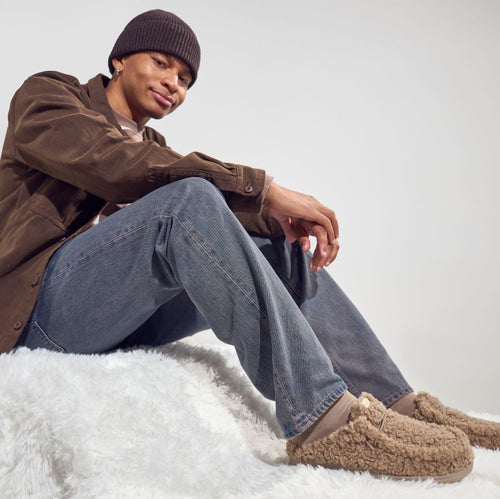 Hey Dude Wally Slipper Cozy Timber Wolf