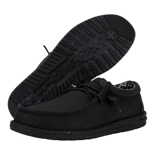 Hey Dude Wally Stretch Canvas Black/Black