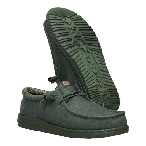 Hey Dude Wally Stretch Canvas Deep Green