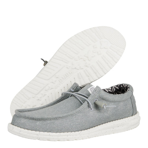 Hey Dude Wally Stretch Canvas Wide Light Grey