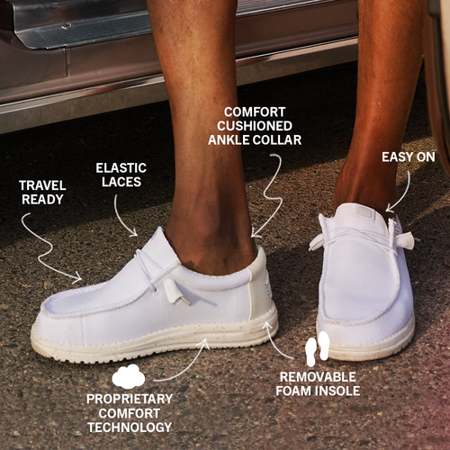 Hey Dude Wally Stretch Sox Wide White