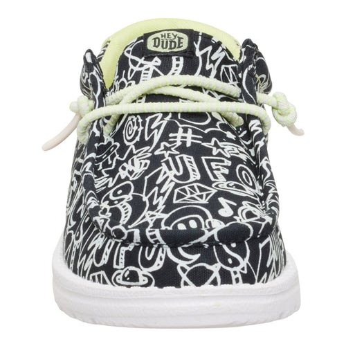 Hey Dude Wally Youth Space Glow Black/White